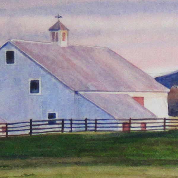 VIRGINIA FARM, watercolor detail by Thomas A Needham