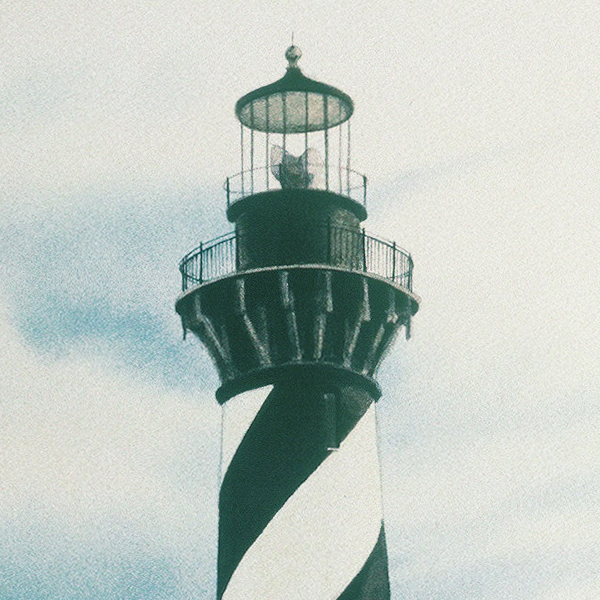 Detail of Cape Hatteras Lighthouse watercolor by Thomas A Needham