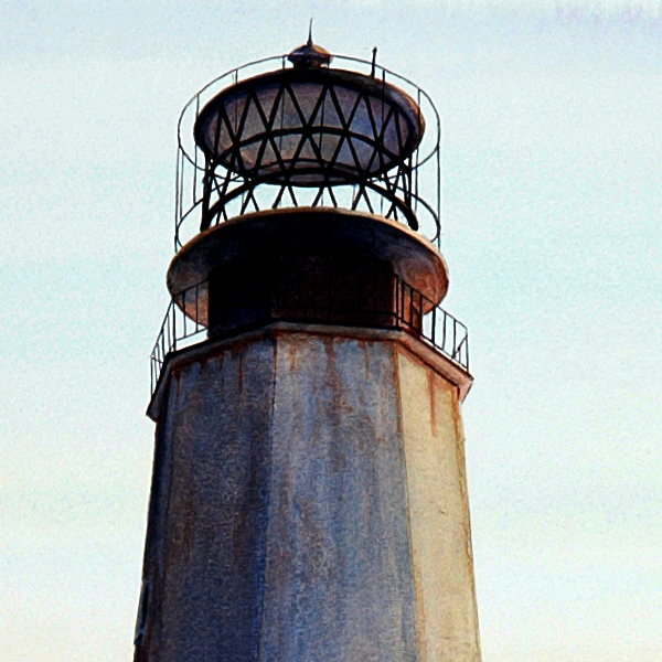 Detail of Cape Henlopen Lighthouse watercolor by Thomas A Needham