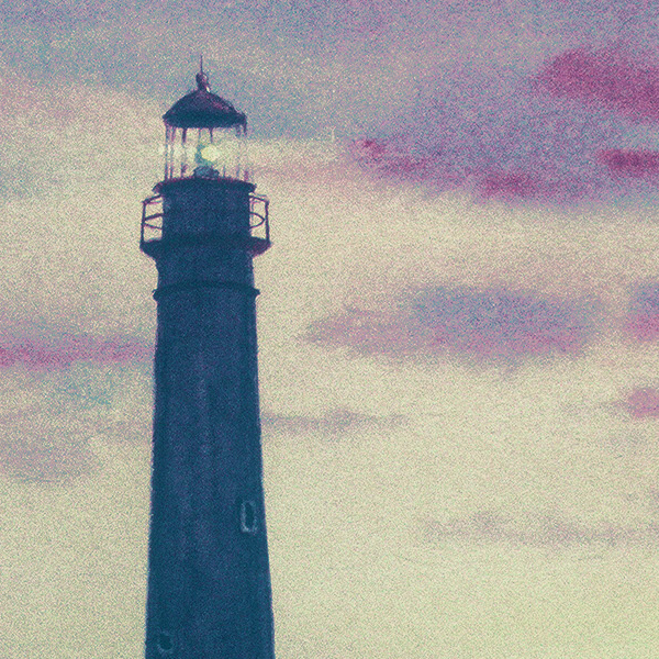 Detail of Cape May Lighthouse watercolor by Thomas A Needham
