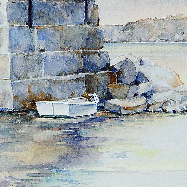 Detail of MORNING WATCH watercolor by Thomas A Needham