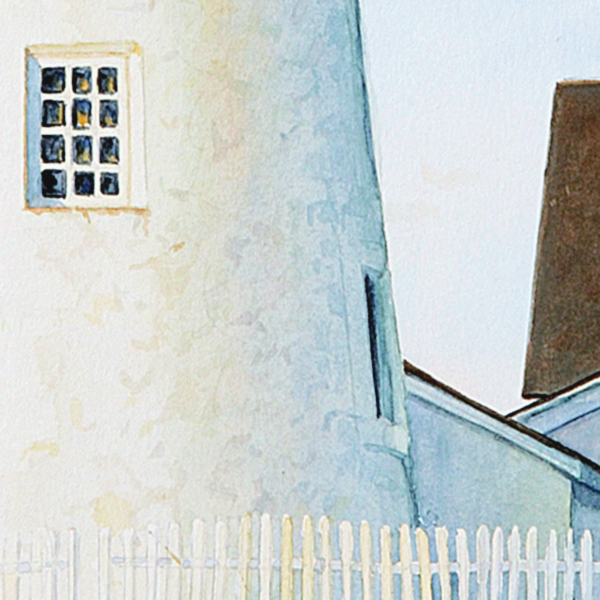 Detail of Pemaquid Point Light watercolor by Thomas A Needham