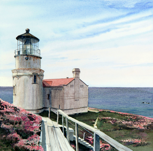 Point Conception Lighthouse watercolor by Thomas A Needham
