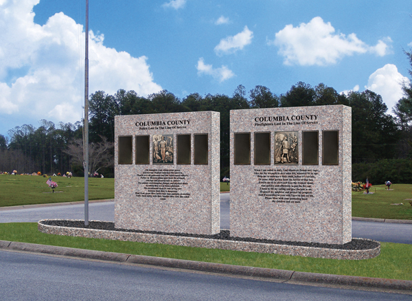 Architectural Illustration of a Plice and Firefighter Memorial.