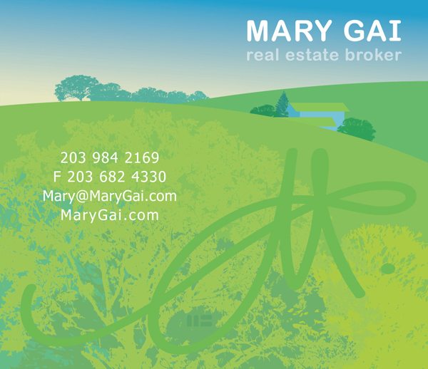 Vertical Folding Business Card Design for Realtor Mary Gai