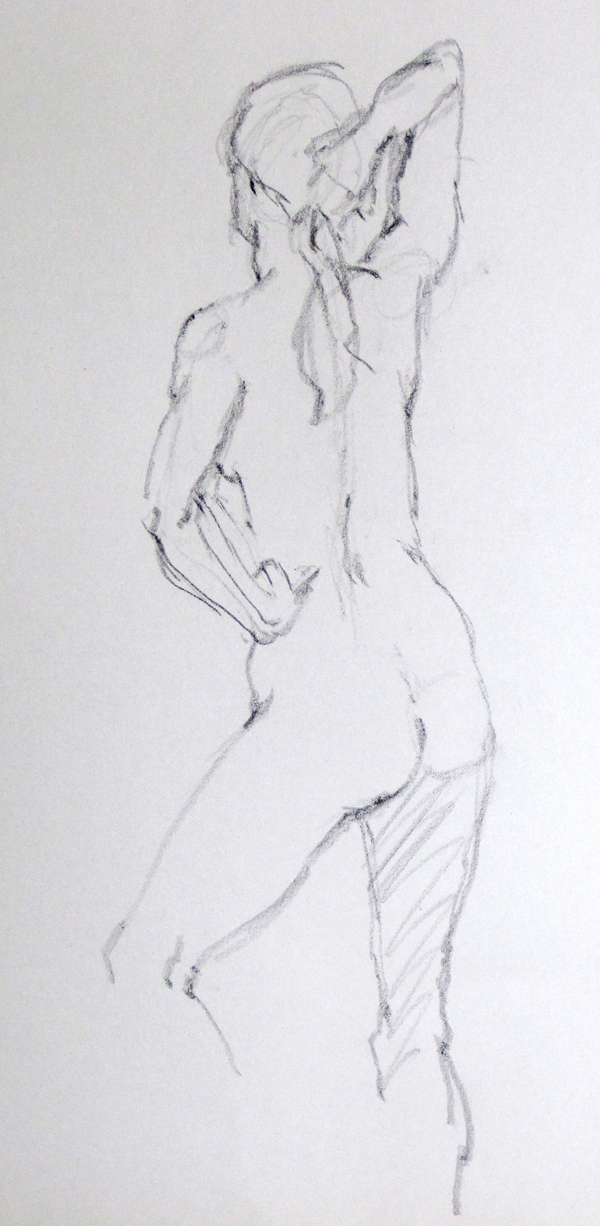ERICA'S BACK, drawing by Thomas A Needham
