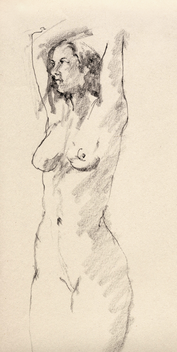 RENE WAITING, drawing by Thomas A Needham