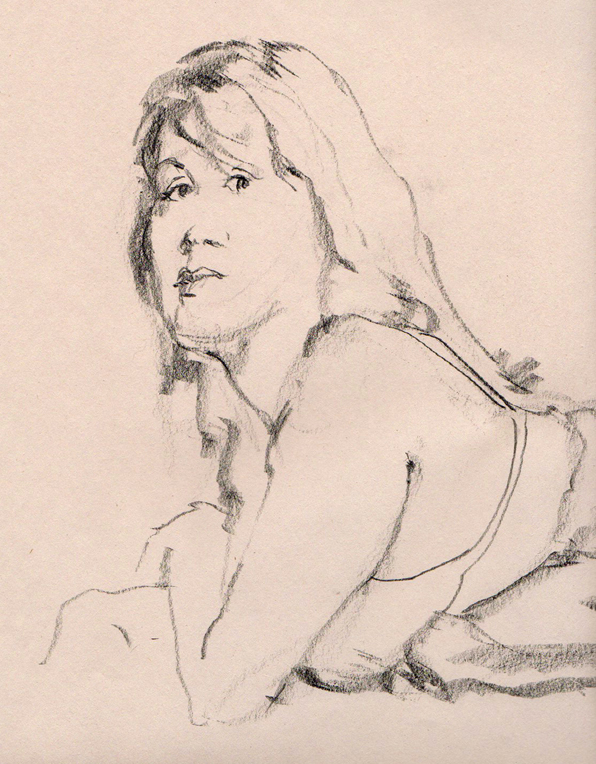 DIXIE, charcoal drawing by Thomas A Needham
