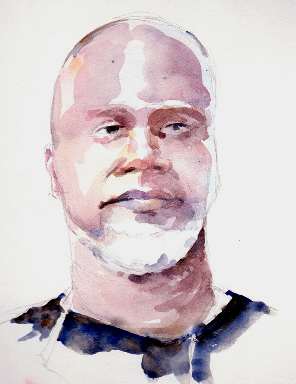 XAVIER, watercolor portrait painting by Thomas A Needham