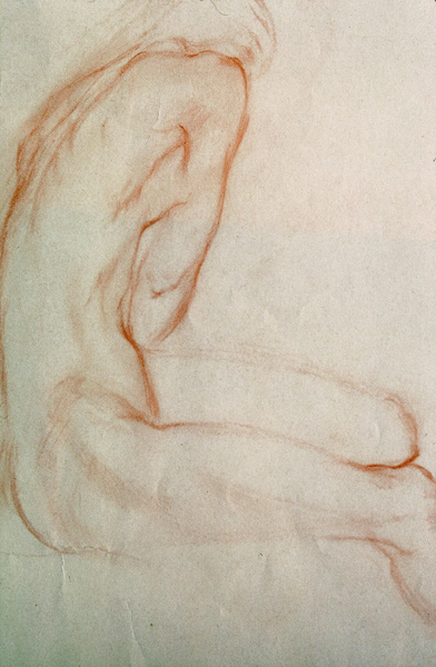 NUDE, Drawing of a nude figure by Thomas A Needham