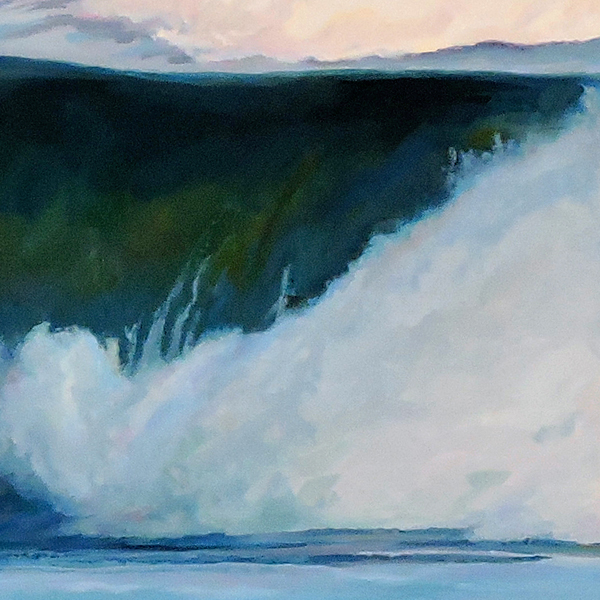 SEA THUNDER, Detail of a seascape watercolor by Thomas A Needham