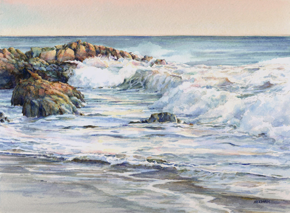 AFTERNOON WASH, seascape watercolor by Thomas A Needham
