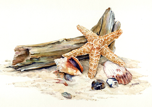 GOLD STAR, seascape watercolor by Thomas A Needham