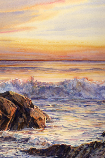 GOLDEN, seascape watercolor by Thomas A Needham