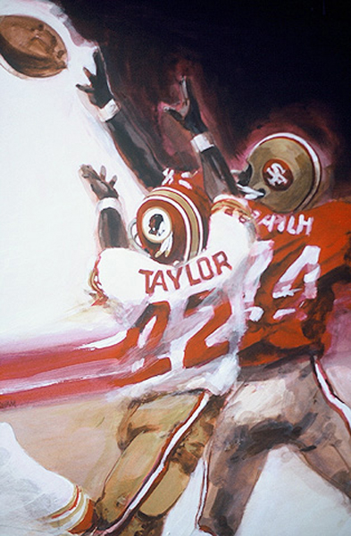 GOING DEEP, acrylic sports painting by Thomas A Needham